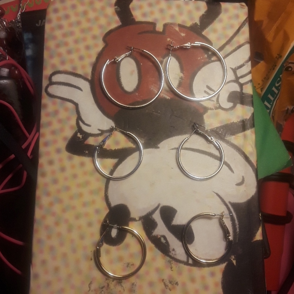 3 pair hoops